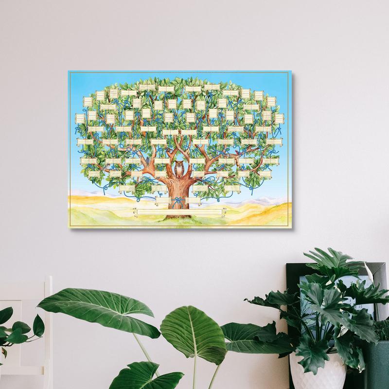 Family Tree Print - Grafico dell'albero genealogico riempibile Poster di