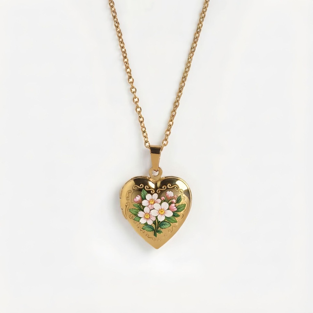 Collana con Ciondolo a Cuore,  - Birth Flower Necklace recensione e prezzo