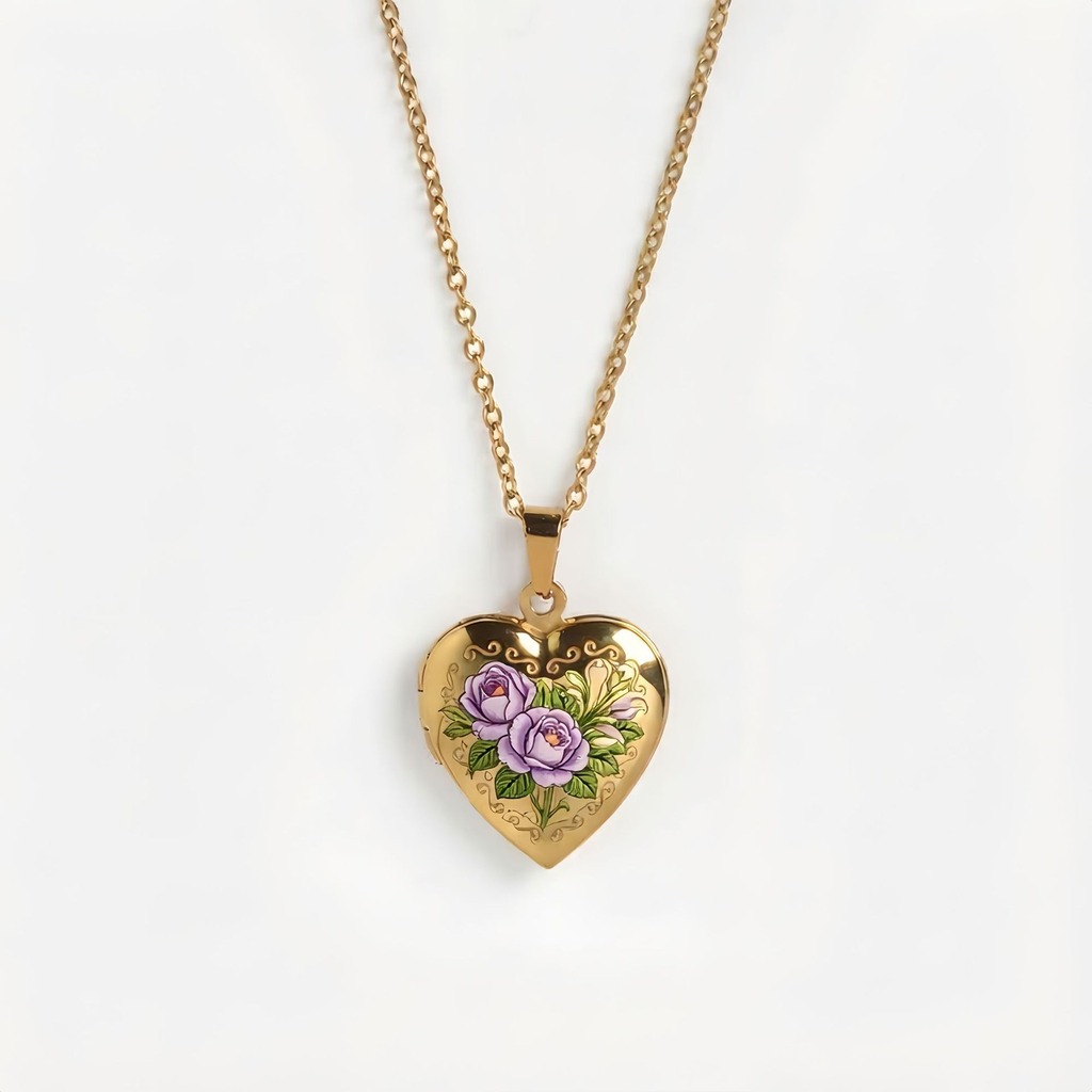 Collana con Ciondolo a Cuore,  - Birth Flower Necklace recensione e prezzo